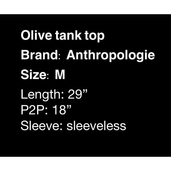 Anthropologie olive green tank - Picture 9 of 9